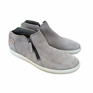 Ecco Gray Soft 7 Nubuck Booties Sz 43 Sz 12.5